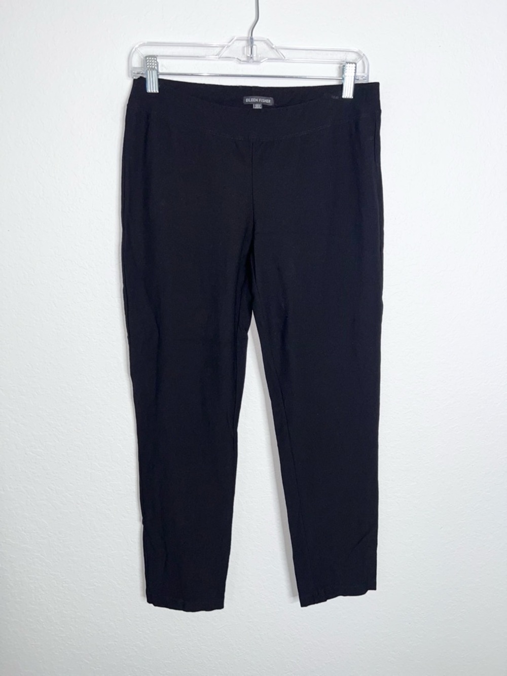 Eileen Fisher Crepe Pants Women’s Small Black Pull On 28” Tapered B11